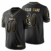 Customized Men's Nike Steelers Black Golden Limited NFL 100th Season Jersey,baseball caps,new era cap wholesale,wholesale hats